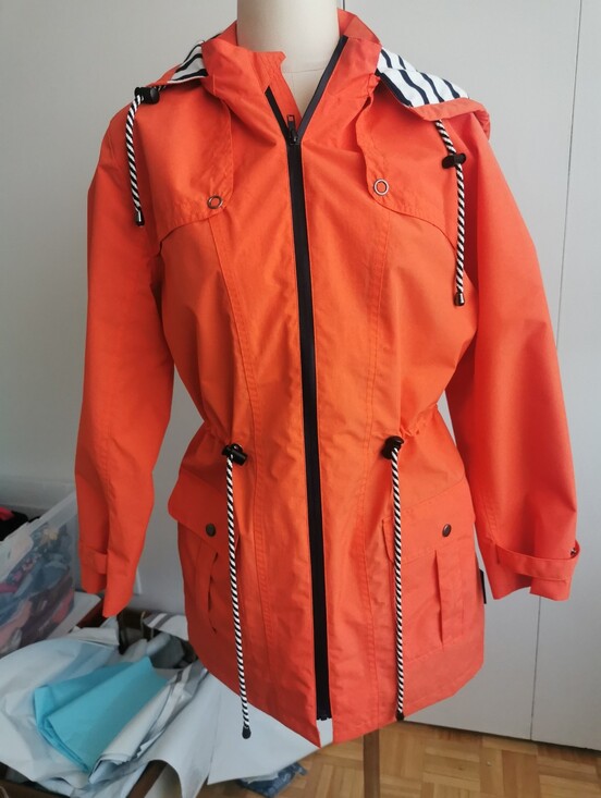 Alison Sheri Jackets & Blazers - Women’s Orange Hooded Anorak Jacket